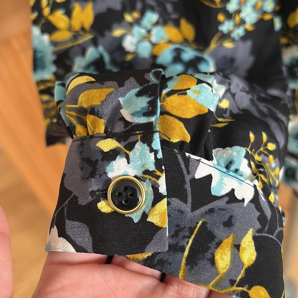 Yumi Kim Silk Floral Long Sleeve Blouse Size XS - Picture 4 of 6